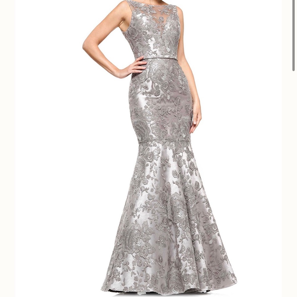 Marsoni by Colors Silver Lace Gown